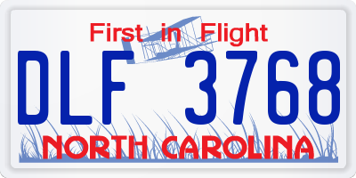 NC license plate DLF3768