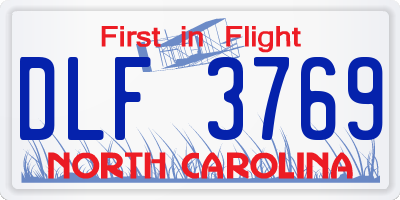 NC license plate DLF3769