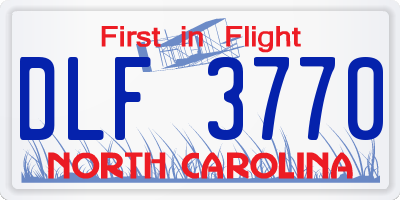 NC license plate DLF3770