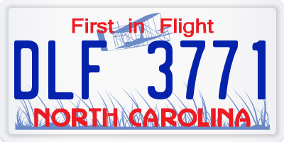 NC license plate DLF3771