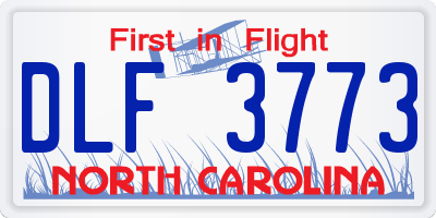 NC license plate DLF3773