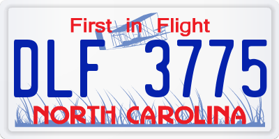 NC license plate DLF3775