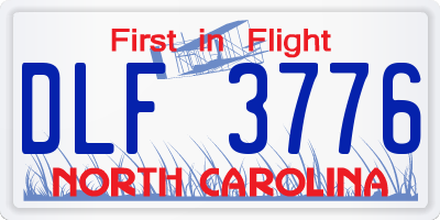 NC license plate DLF3776
