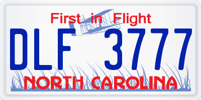 NC license plate DLF3777