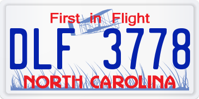 NC license plate DLF3778