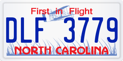 NC license plate DLF3779