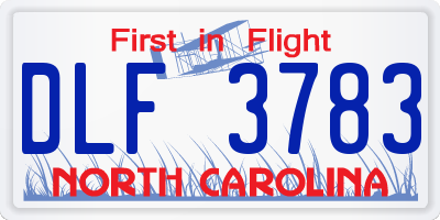 NC license plate DLF3783