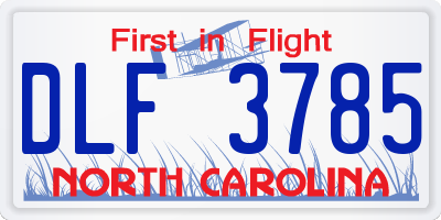 NC license plate DLF3785