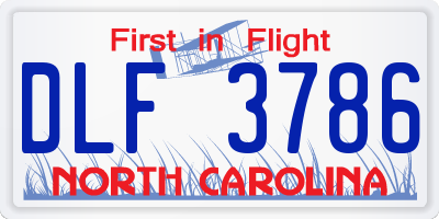 NC license plate DLF3786