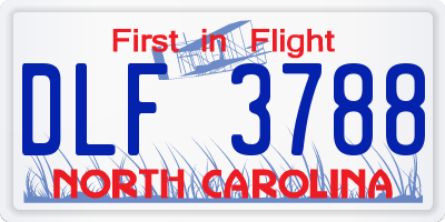 NC license plate DLF3788