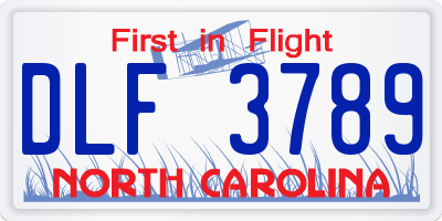 NC license plate DLF3789