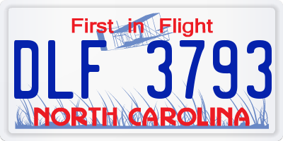 NC license plate DLF3793