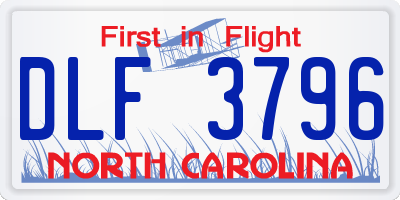 NC license plate DLF3796