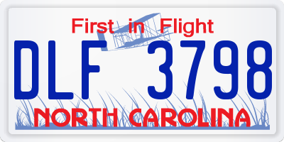 NC license plate DLF3798
