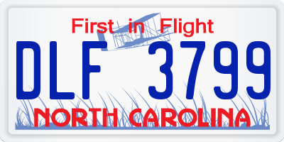 NC license plate DLF3799