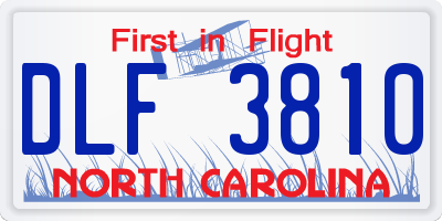 NC license plate DLF3810
