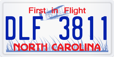 NC license plate DLF3811