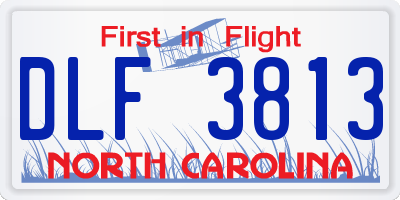 NC license plate DLF3813