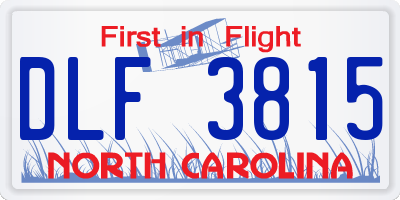 NC license plate DLF3815
