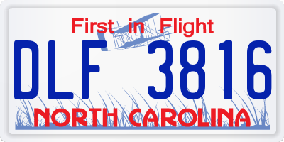 NC license plate DLF3816