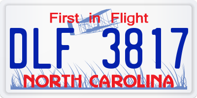 NC license plate DLF3817