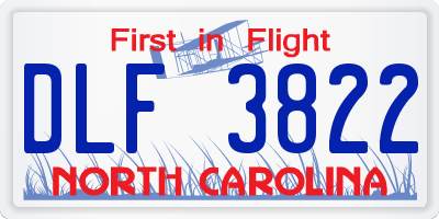 NC license plate DLF3822