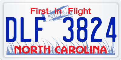 NC license plate DLF3824