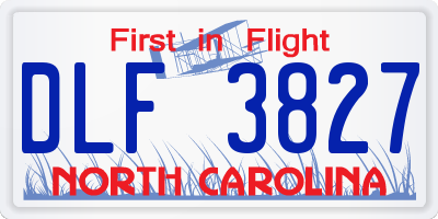 NC license plate DLF3827