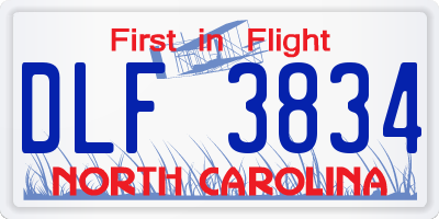 NC license plate DLF3834
