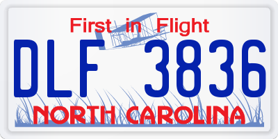 NC license plate DLF3836