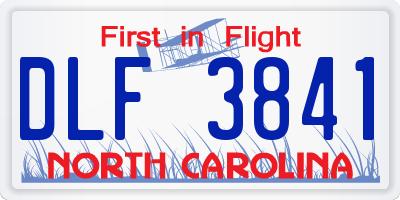 NC license plate DLF3841