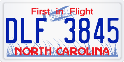 NC license plate DLF3845