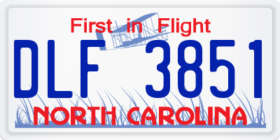 NC license plate DLF3851