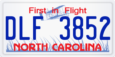 NC license plate DLF3852
