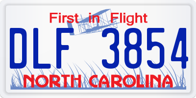 NC license plate DLF3854