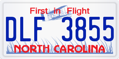 NC license plate DLF3855