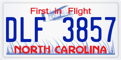 NC license plate DLF3857