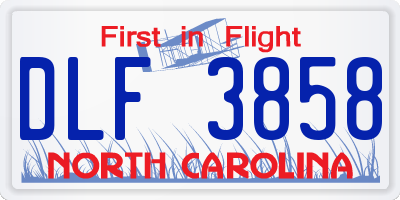 NC license plate DLF3858