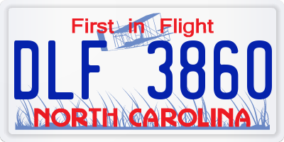 NC license plate DLF3860