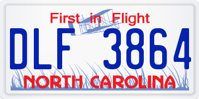 NC license plate DLF3864