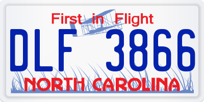 NC license plate DLF3866