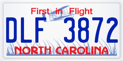NC license plate DLF3872