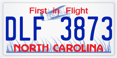 NC license plate DLF3873