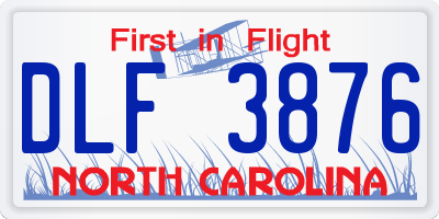NC license plate DLF3876