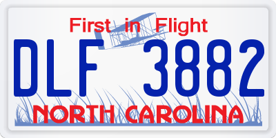 NC license plate DLF3882