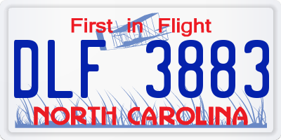 NC license plate DLF3883