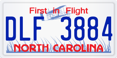NC license plate DLF3884