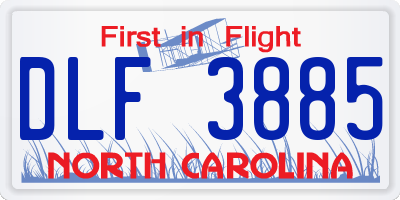 NC license plate DLF3885