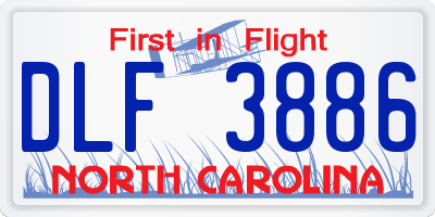 NC license plate DLF3886