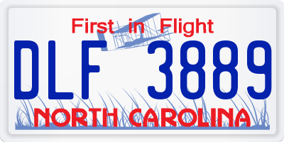 NC license plate DLF3889